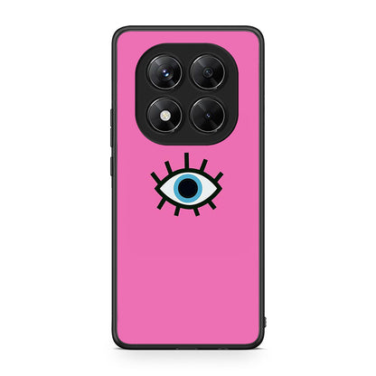 Xiaomi Redmi Note 14 Pro 5G / Poco X7 Blue Eye Pink θήκη από τη Smartfits με σχέδιο στο πίσω μέρος και μαύρο περίβλημα | Smartphone case with colorful back and black bezels by Smartfits
