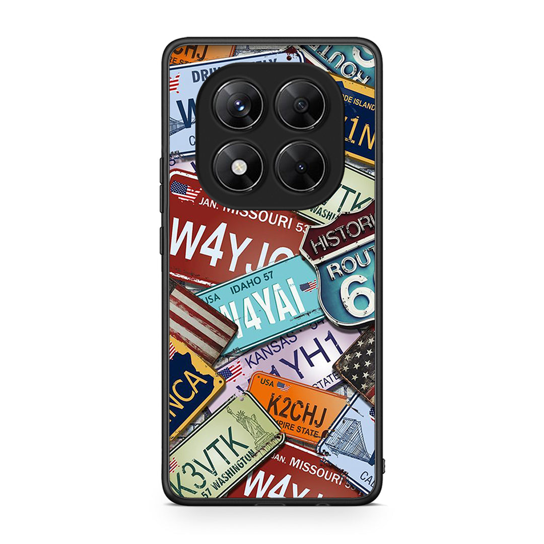 Xiaomi Redmi Note 14 Pro 5G / Poco X7 Car Plates θήκη από τη Smartfits με σχέδιο στο πίσω μέρος και μαύρο περίβλημα | Smartphone case with colorful back and black bezels by Smartfits