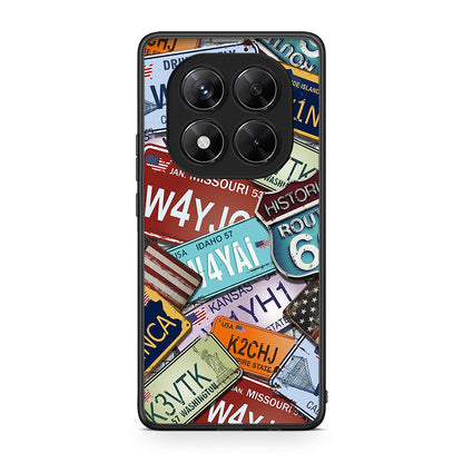 Xiaomi Redmi Note 14 Pro 5G / Poco X7 Car Plates θήκη από τη Smartfits με σχέδιο στο πίσω μέρος και μαύρο περίβλημα | Smartphone case with colorful back and black bezels by Smartfits