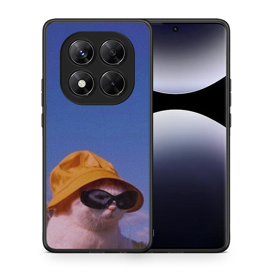 Θήκη Xiaomi Redmi Note 14 Pro 5G / Poco X7 Cat Diva από τη Smartfits με σχέδιο στο πίσω μέρος και μαύρο περίβλημα | Xiaomi Redmi Note 14 Pro 5G / Poco X7 Cat Diva case with colorful back and black bezels