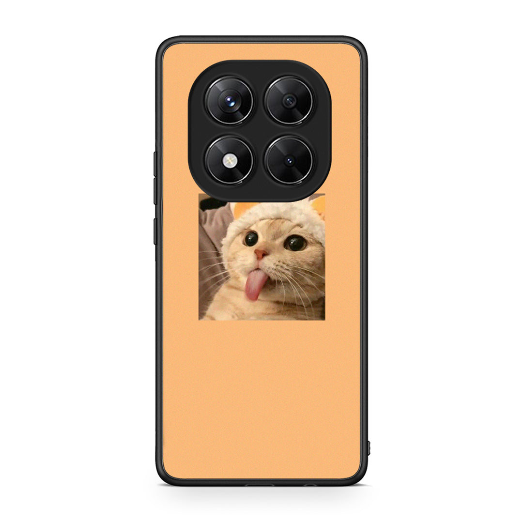 Xiaomi Redmi Note 14 Pro 5G / Poco X7 Cat Tongue θήκη από τη Smartfits με σχέδιο στο πίσω μέρος και μαύρο περίβλημα | Smartphone case with colorful back and black bezels by Smartfits