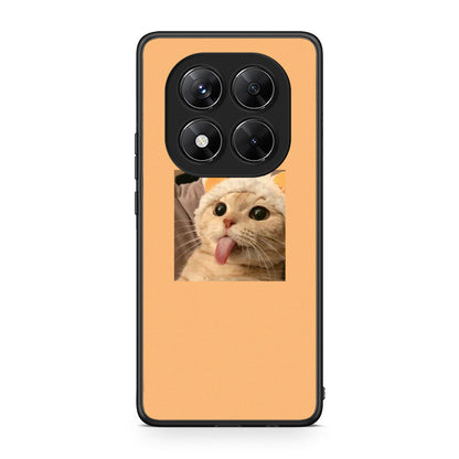 Xiaomi Redmi Note 14 Pro 5G / Poco X7 Cat Tongue θήκη από τη Smartfits με σχέδιο στο πίσω μέρος και μαύρο περίβλημα | Smartphone case with colorful back and black bezels by Smartfits