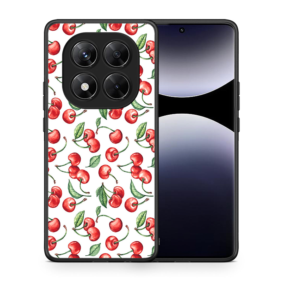 Θήκη Xiaomi Redmi Note 14 Pro 5G / Poco X7 Cherry Summer από τη Smartfits με σχέδιο στο πίσω μέρος και μαύρο περίβλημα | Xiaomi Redmi Note 14 Pro 5G / Poco X7 Cherry Summer case with colorful back and black bezels
