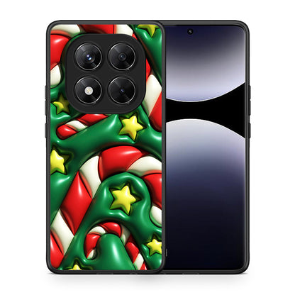 Θήκη Xiaomi Redmi Note 14 Pro 5G / Poco X7 Christmas Bubbles από τη Smartfits με σχέδιο στο πίσω μέρος και μαύρο περίβλημα | Xiaomi Redmi Note 14 Pro 5G / Poco X7 Christmas Bubbles case with colorful back and black bezels