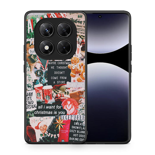 Θήκη Xiaomi Redmi Note 14 Pro 5G / Poco X7 Christmas Happiness από τη Smartfits με σχέδιο στο πίσω μέρος και μαύρο περίβλημα | Xiaomi Redmi Note 14 Pro 5G / Poco X7 Christmas Happiness case with colorful back and black bezels