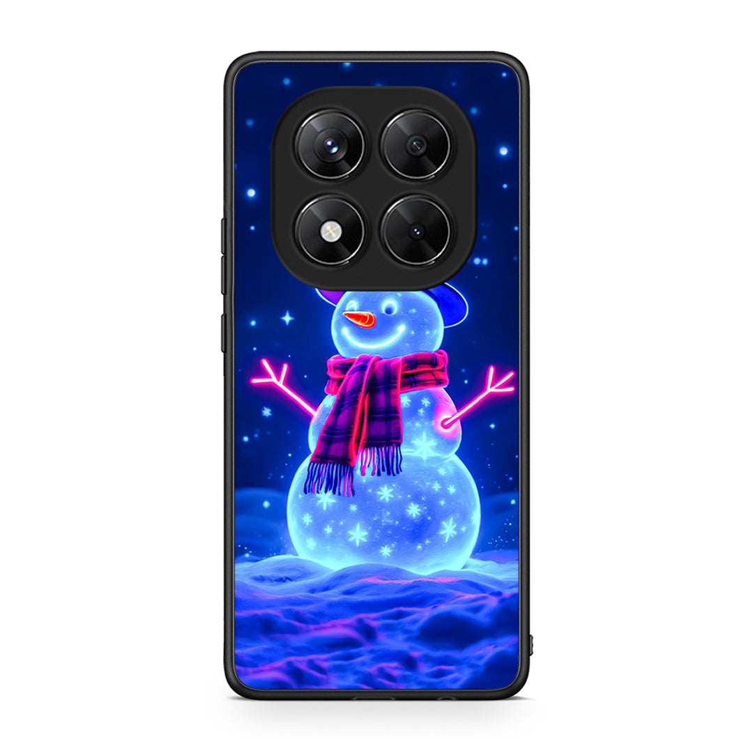 Xiaomi Redmi Note 14 Pro 5G / Poco X7 Christmas Neon Snowman θήκη από τη Smartfits με σχέδιο στο πίσω μέρος και μαύρο περίβλημα | Smartphone case with colorful back and black bezels by Smartfits