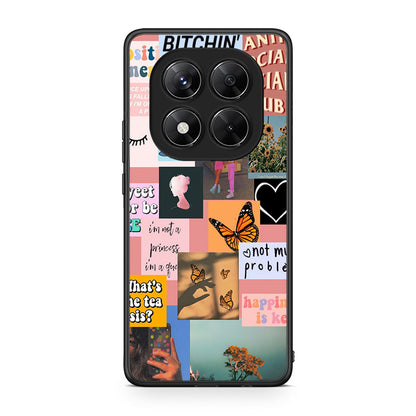 Xiaomi Redmi Note 14 Pro 5G / Poco X7 Collage Bitchin Θήκη Αγίου Βαλεντίνου από τη Smartfits με σχέδιο στο πίσω μέρος και μαύρο περίβλημα | Smartphone case with colorful back and black bezels by Smartfits