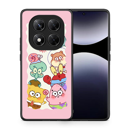 Θήκη Xiaomi Redmi Note 14 Pro 5G / Poco X7 Cute Companion από τη Smartfits με σχέδιο στο πίσω μέρος και μαύρο περίβλημα | Xiaomi Redmi Note 14 Pro 5G / Poco X7 Cute Companion case with colorful back and black bezels
