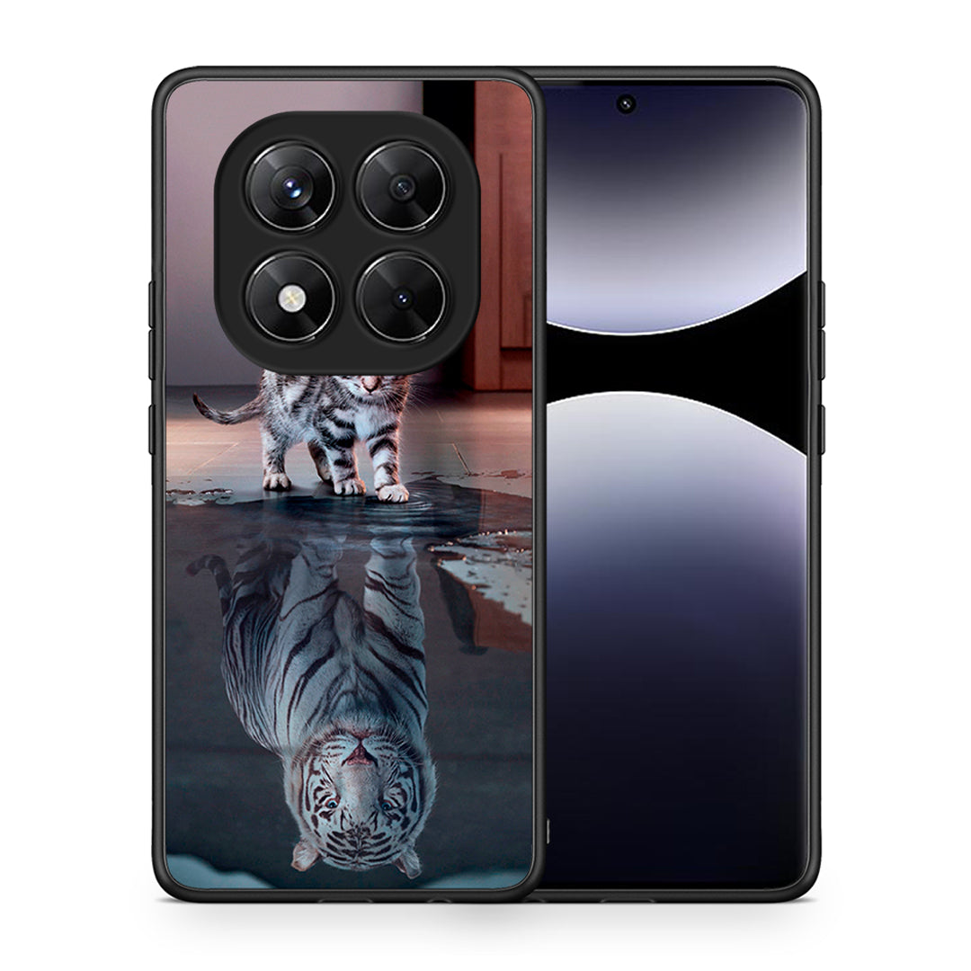 Θήκη Xiaomi Redmi Note 14 Pro 5G / Poco X7 Tiger Cute από τη Smartfits με σχέδιο στο πίσω μέρος και μαύρο περίβλημα | Xiaomi Redmi Note 14 Pro 5G / Poco X7 Tiger Cute case with colorful back and black bezels