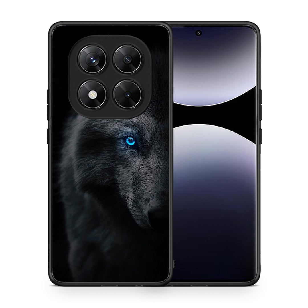 Θήκη Xiaomi Redmi Note 14 Pro 5G / Poco X7 Dark Wolf από τη Smartfits με σχέδιο στο πίσω μέρος και μαύρο περίβλημα | Xiaomi Redmi Note 14 Pro 5G / Poco X7 Dark Wolf case with colorful back and black bezels