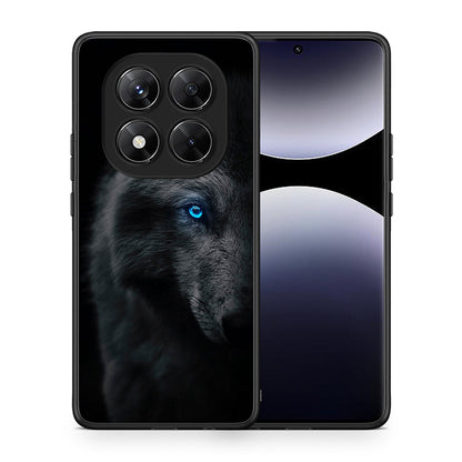 Θήκη Xiaomi Redmi Note 14 Pro 5G / Poco X7 Dark Wolf από τη Smartfits με σχέδιο στο πίσω μέρος και μαύρο περίβλημα | Xiaomi Redmi Note 14 Pro 5G / Poco X7 Dark Wolf case with colorful back and black bezels