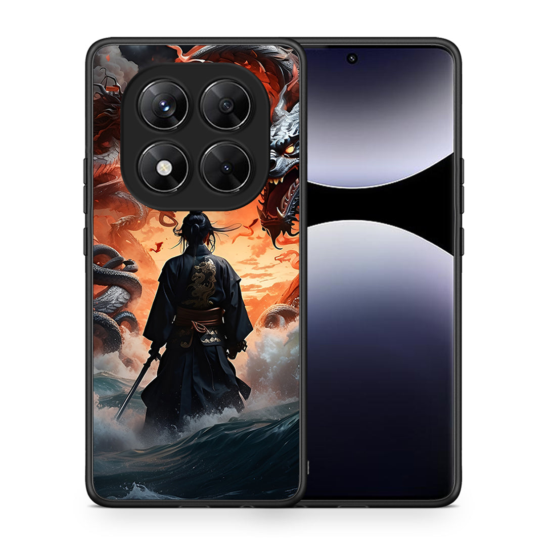 Θήκη Xiaomi Redmi Note 14 Pro 5G / Poco X7 Dragons Fight από τη Smartfits με σχέδιο στο πίσω μέρος και μαύρο περίβλημα | Xiaomi Redmi Note 14 Pro 5G / Poco X7 Dragons Fight case with colorful back and black bezels