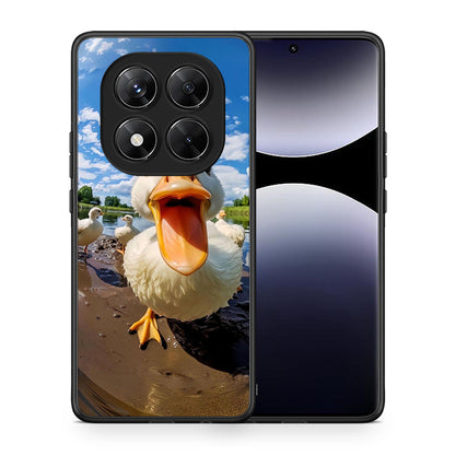 Θήκη Xiaomi Redmi Note 14 Pro 5G / Poco X7 Duck Face από τη Smartfits με σχέδιο στο πίσω μέρος και μαύρο περίβλημα | Xiaomi Redmi Note 14 Pro 5G / Poco X7 Duck Face case with colorful back and black bezels