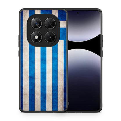 Θήκη Xiaomi Redmi Note 14 Pro 5G / Poco X7 Greek Flag από τη Smartfits με σχέδιο στο πίσω μέρος και μαύρο περίβλημα | Xiaomi Redmi Note 14 Pro 5G / Poco X7 Greek Flag case with colorful back and black bezels