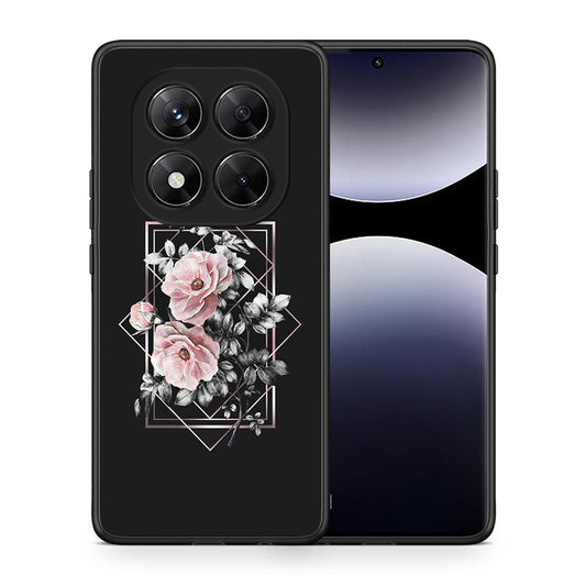 Θήκη Xiaomi Redmi Note 14 Pro 5G / Poco X7 Frame Flower από τη Smartfits με σχέδιο στο πίσω μέρος και μαύρο περίβλημα | Xiaomi Redmi Note 14 Pro 5G / Poco X7 Frame Flower case with colorful back and black bezels