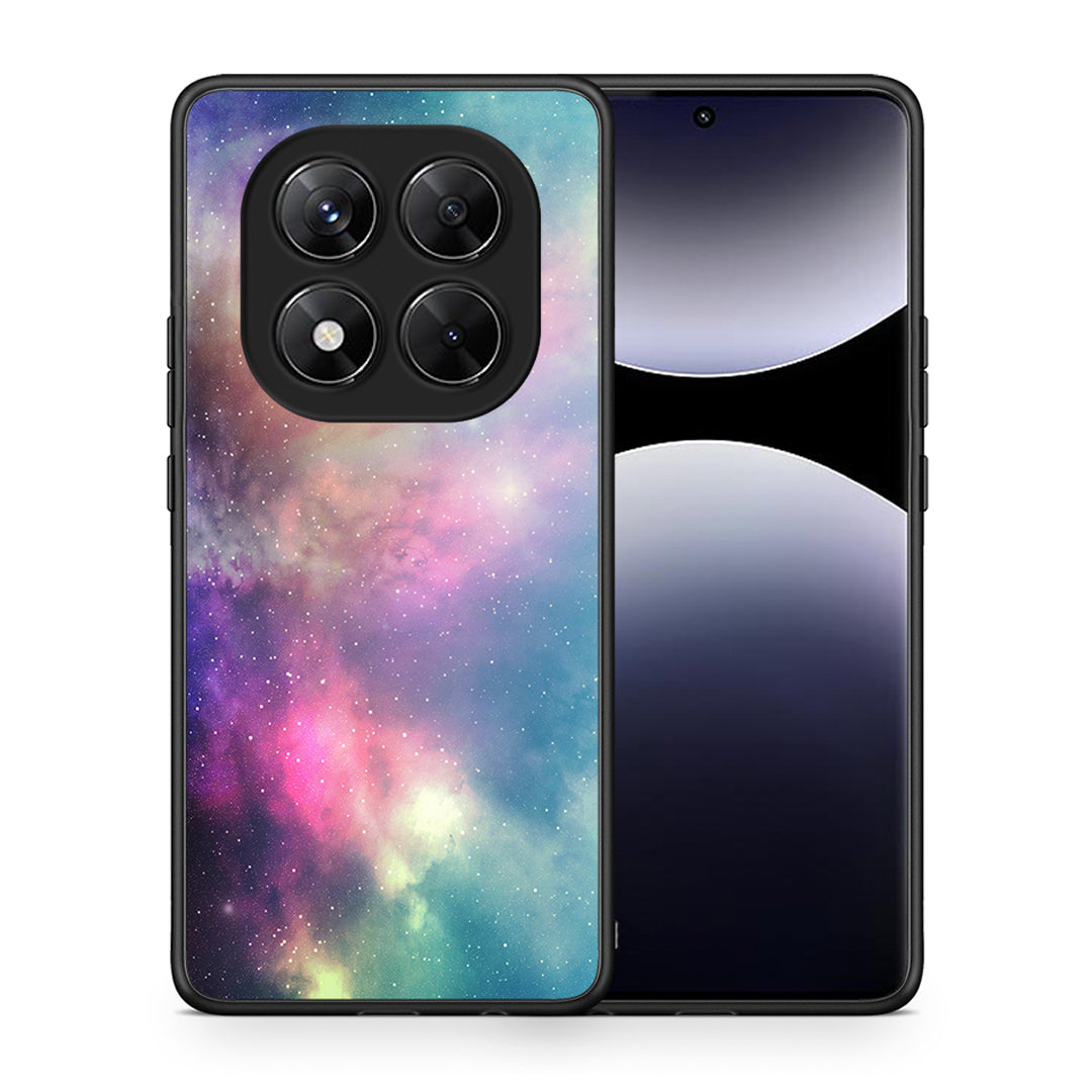 Θήκη Xiaomi Redmi Note 14 Pro 5G / Poco X7 Rainbow Galaxy από τη Smartfits με σχέδιο στο πίσω μέρος και μαύρο περίβλημα | Xiaomi Redmi Note 14 Pro 5G / Poco X7 Rainbow Galaxy case with colorful back and black bezels