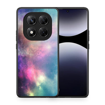 Θήκη Xiaomi Redmi Note 14 Pro 5G / Poco X7 Rainbow Galaxy από τη Smartfits με σχέδιο στο πίσω μέρος και μαύρο περίβλημα | Xiaomi Redmi Note 14 Pro 5G / Poco X7 Rainbow Galaxy case with colorful back and black bezels