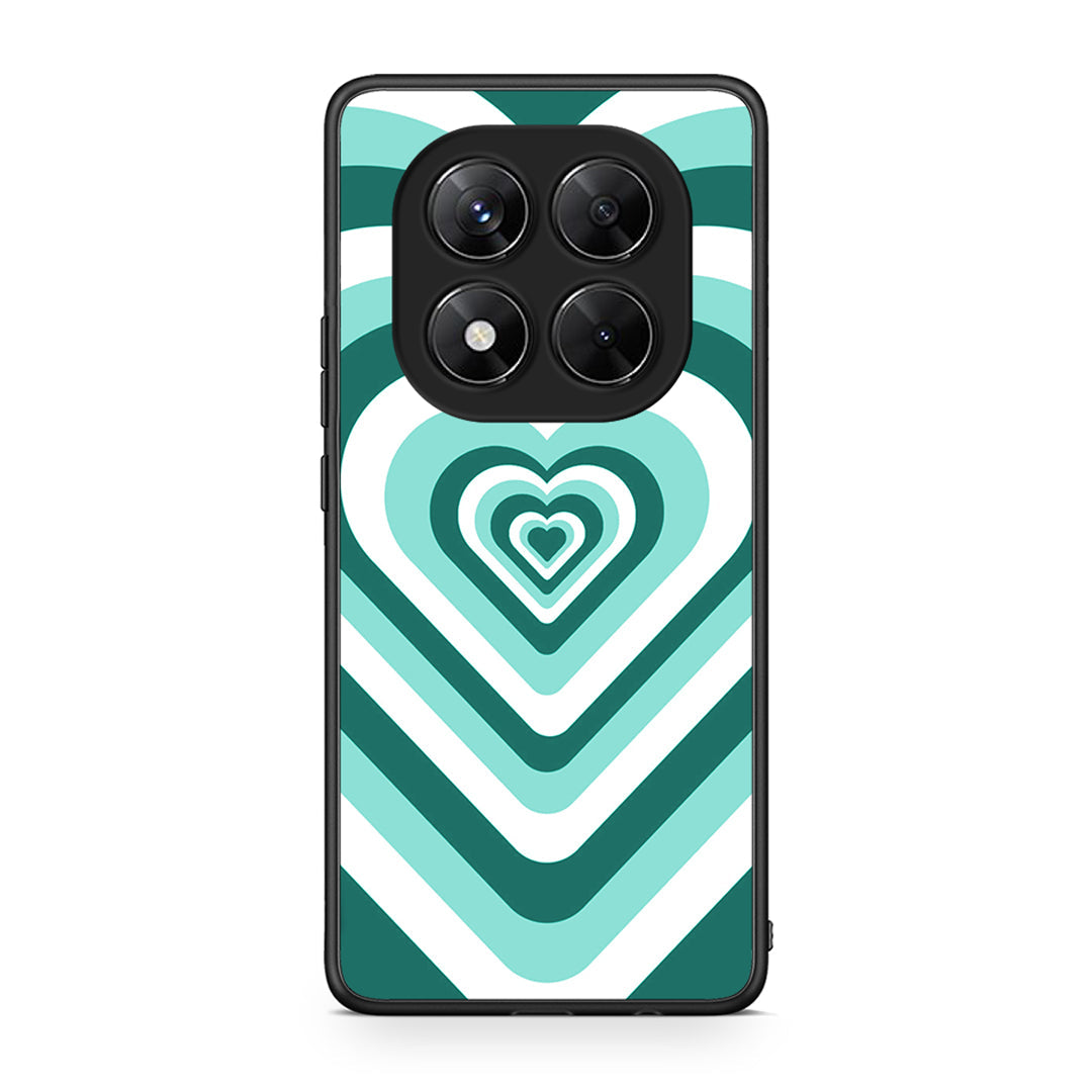 Xiaomi Redmi Note 14 Pro 5G / Poco X7 Green Hearts θήκη από τη Smartfits με σχέδιο στο πίσω μέρος και μαύρο περίβλημα | Smartphone case with colorful back and black bezels by Smartfits