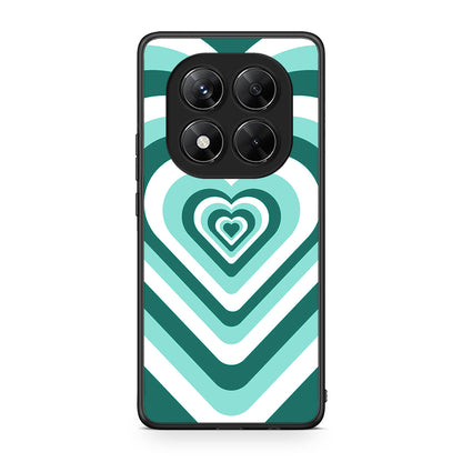 Xiaomi Redmi Note 14 Pro 5G / Poco X7 Green Hearts θήκη από τη Smartfits με σχέδιο στο πίσω μέρος και μαύρο περίβλημα | Smartphone case with colorful back and black bezels by Smartfits