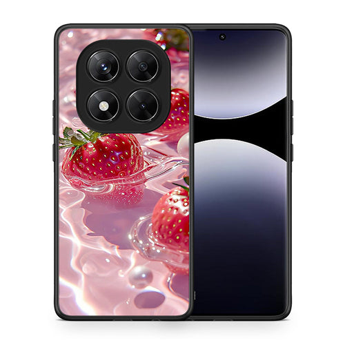 Θήκη Xiaomi Redmi Note 14 Pro 5G / Poco X7 Juicy Strawberries από τη Smartfits με σχέδιο στο πίσω μέρος και μαύρο περίβλημα | Xiaomi Redmi Note 14 Pro 5G / Poco X7 Juicy Strawberries case with colorful back and black bezels