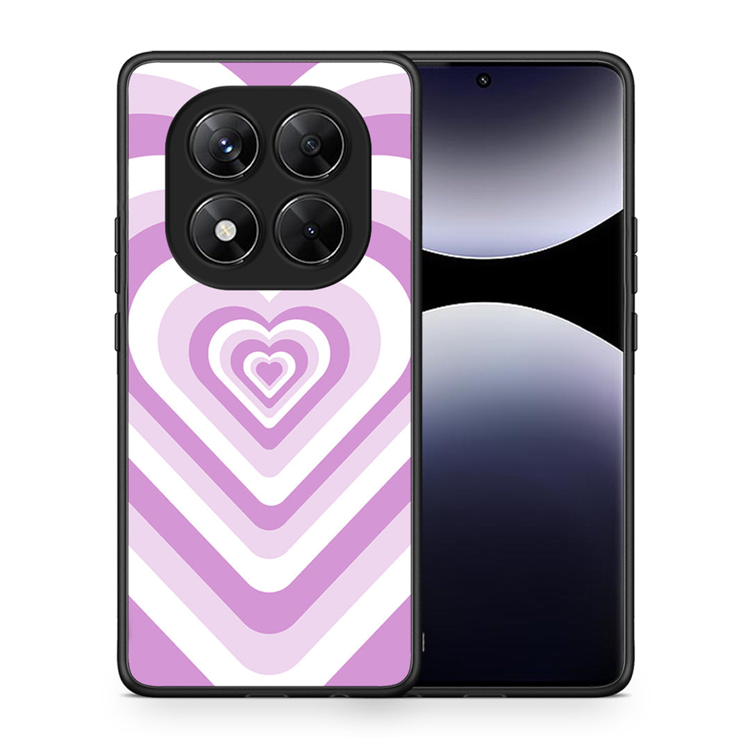 Θήκη Xiaomi Redmi Note 14 Pro 5G / Poco X7 Lilac Hearts από τη Smartfits με σχέδιο στο πίσω μέρος και μαύρο περίβλημα | Xiaomi Redmi Note 14 Pro 5G / Poco X7 Lilac Hearts case with colorful back and black bezels