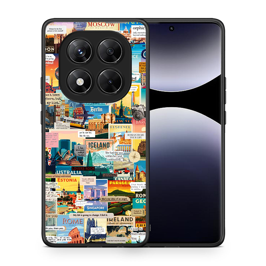 Θήκη Xiaomi Redmi Note 14 Pro 5G / Poco X7 Live To Travel από τη Smartfits με σχέδιο στο πίσω μέρος και μαύρο περίβλημα | Xiaomi Redmi Note 14 Pro 5G / Poco X7 Live To Travel case with colorful back and black bezels