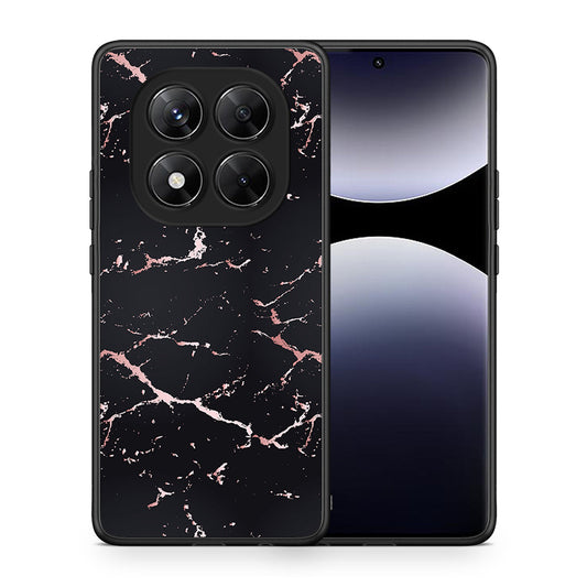 Θήκη Xiaomi Redmi Note 14 Pro 5G / Poco X7 Black Rosegold Marble από τη Smartfits με σχέδιο στο πίσω μέρος και μαύρο περίβλημα | Xiaomi Redmi Note 14 Pro 5G / Poco X7 Black Rosegold Marble case with colorful back and black bezels