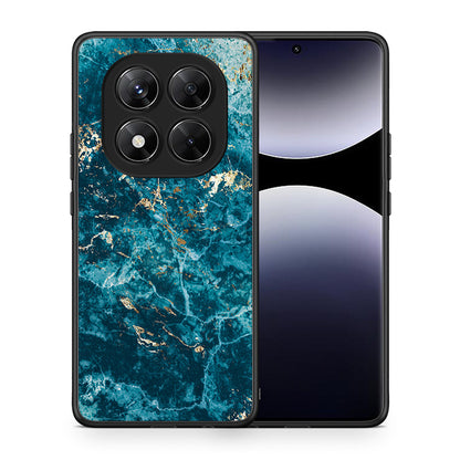 Θήκη Xiaomi Redmi Note 14 Pro 5G / Poco X7 Marble Blue από τη Smartfits με σχέδιο στο πίσω μέρος και μαύρο περίβλημα | Xiaomi Redmi Note 14 Pro 5G / Poco X7 Marble Blue case with colorful back and black bezels