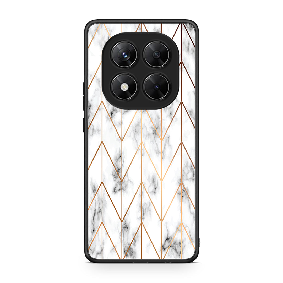 44 - Xiaomi Redmi Note 14 Pro 5G / Poco X7 Gold Geometric Marble case, cover, bumper