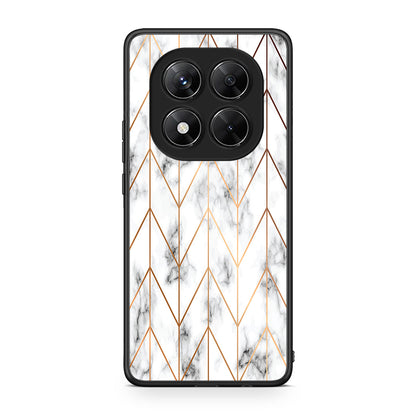 44 - Xiaomi Redmi Note 14 Pro 5G / Poco X7 Gold Geometric Marble case, cover, bumper