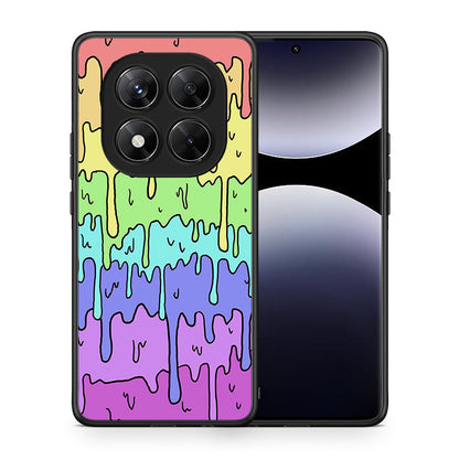 Θήκη Xiaomi Redmi Note 14 Pro 5G / Poco X7 Melting Rainbow από τη Smartfits με σχέδιο στο πίσω μέρος και μαύρο περίβλημα | Xiaomi Redmi Note 14 Pro 5G / Poco X7 Melting Rainbow case with colorful back and black bezels