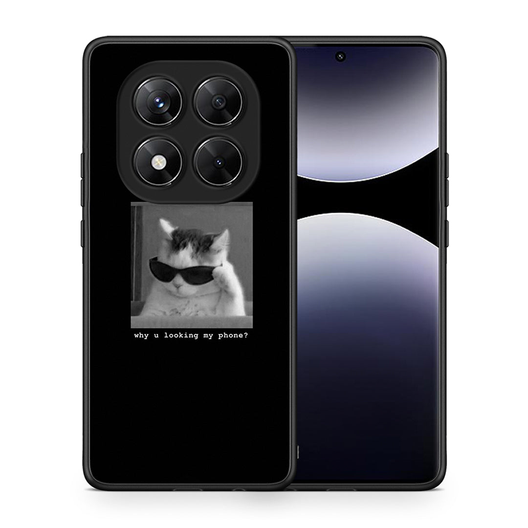 Θήκη Xiaomi Redmi Note 14 Pro 5G / Poco X7 Meme Cat από τη Smartfits με σχέδιο στο πίσω μέρος και μαύρο περίβλημα | Xiaomi Redmi Note 14 Pro 5G / Poco X7 Meme Cat case with colorful back and black bezels