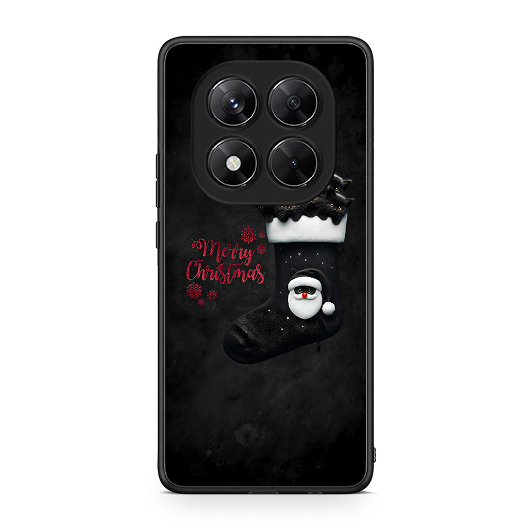 Xiaomi Redmi Note 14 Pro 5G / Poco X7 Merry Cat Christmas θήκη από τη Smartfits με σχέδιο στο πίσω μέρος και μαύρο περίβλημα | Smartphone case with colorful back and black bezels by Smartfits