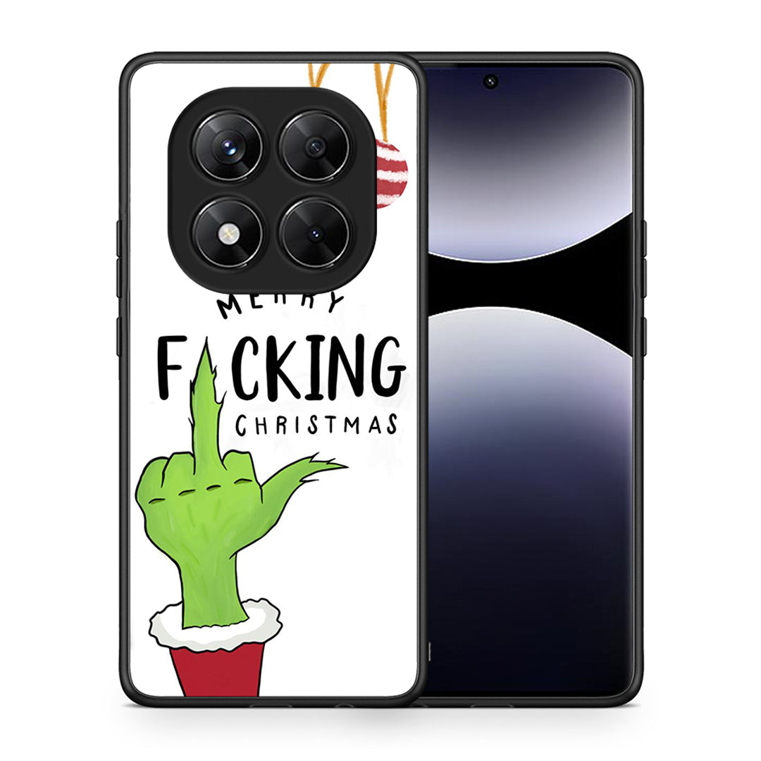 Θήκη Xiaomi Redmi Note 14 Pro 5G / Poco X7 Merry F Xmas από τη Smartfits με σχέδιο στο πίσω μέρος και μαύρο περίβλημα | Xiaomi Redmi Note 14 Pro 5G / Poco X7 Merry F Xmas case with colorful back and black bezels