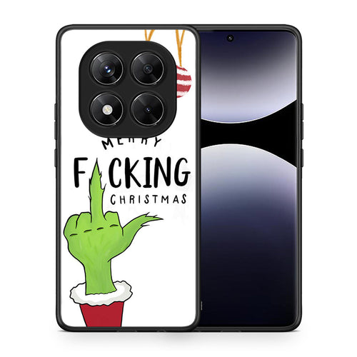 Θήκη Xiaomi Redmi Note 14 Pro 5G / Poco X7 Merry F Xmas από τη Smartfits με σχέδιο στο πίσω μέρος και μαύρο περίβλημα | Xiaomi Redmi Note 14 Pro 5G / Poco X7 Merry F Xmas case with colorful back and black bezels