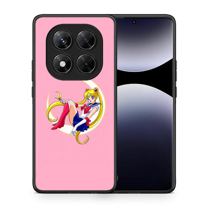 Θήκη Xiaomi Redmi Note 14 Pro 5G / Poco X7 Moon Girl από τη Smartfits με σχέδιο στο πίσω μέρος και μαύρο περίβλημα | Xiaomi Redmi Note 14 Pro 5G / Poco X7 Moon Girl case with colorful back and black bezels