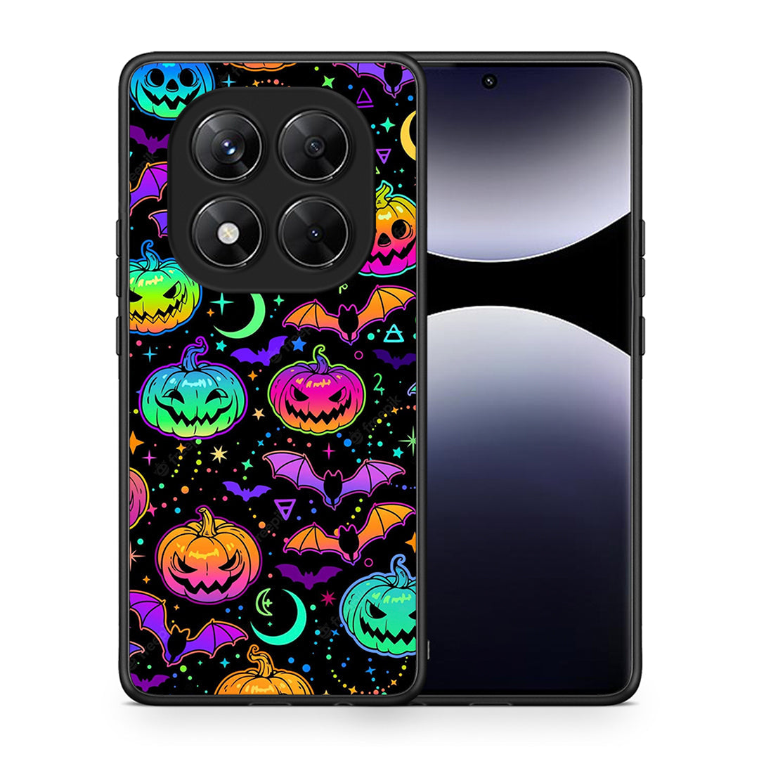 Θήκη Xiaomi Redmi Note 14 Pro 5G / Poco X7 Neon Halloween από τη Smartfits με σχέδιο στο πίσω μέρος και μαύρο περίβλημα | Xiaomi Redmi Note 14 Pro 5G / Poco X7 Neon Halloween case with colorful back and black bezels