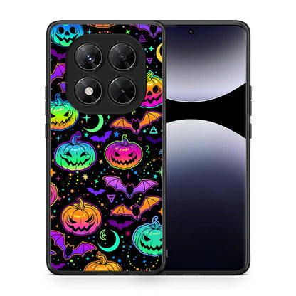 Θήκη Xiaomi Redmi Note 14 Pro 5G / Poco X7 Neon Halloween από τη Smartfits με σχέδιο στο πίσω μέρος και μαύρο περίβλημα | Xiaomi Redmi Note 14 Pro 5G / Poco X7 Neon Halloween case with colorful back and black bezels