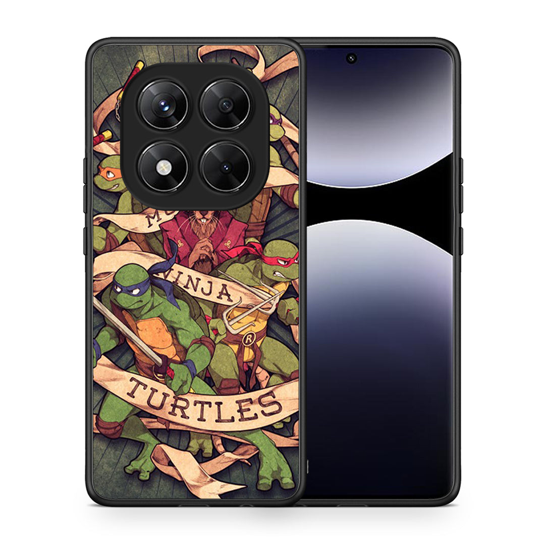Θήκη Xiaomi Redmi Note 14 Pro 5G / Poco X7 Ninja Turtles από τη Smartfits με σχέδιο στο πίσω μέρος και μαύρο περίβλημα | Xiaomi Redmi Note 14 Pro 5G / Poco X7 Ninja Turtles case with colorful back and black bezels