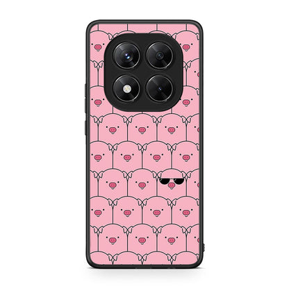 Xiaomi Redmi Note 14 Pro 5G / Poco X7 Pig Glasses θήκη από τη Smartfits με σχέδιο στο πίσω μέρος και μαύρο περίβλημα | Smartphone case with colorful back and black bezels by Smartfits