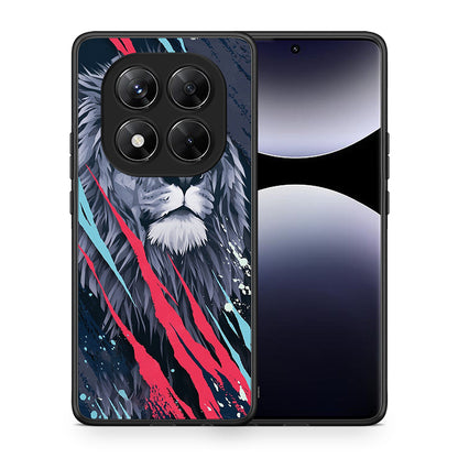 Θήκη Xiaomi Redmi Note 14 Pro 5G / Poco X7 Lion Designer PopArt από τη Smartfits με σχέδιο στο πίσω μέρος και μαύρο περίβλημα | Xiaomi Redmi Note 14 Pro 5G / Poco X7 Lion Designer PopArt case with colorful back and black bezels