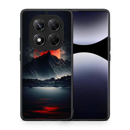 Θήκη Xiaomi Redmi Note 14 Pro 5G / Poco X7 Red Full Moon από τη Smartfits με σχέδιο στο πίσω μέρος και μαύρο περίβλημα | Xiaomi Redmi Note 14 Pro 5G / Poco X7 Red Full Moon case with colorful back and black bezels