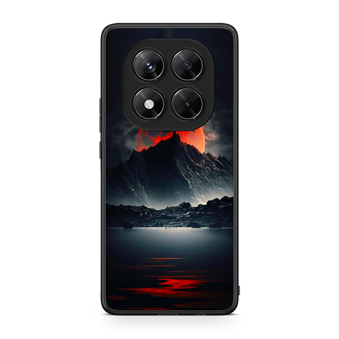 Xiaomi Redmi Note 14 Pro 5G / Poco X7 Red Full Moon θήκη από τη Smartfits με σχέδιο στο πίσω μέρος και μαύρο περίβλημα | Smartphone case with colorful back and black bezels by Smartfits