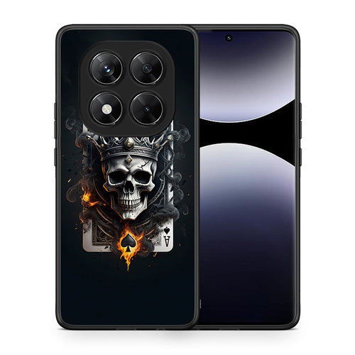 Θήκη Xiaomi Redmi Note 14 Pro 5G / Poco X7 Skull King Ace από τη Smartfits με σχέδιο στο πίσω μέρος και μαύρο περίβλημα | Xiaomi Redmi Note 14 Pro 5G / Poco X7 Skull King Ace case with colorful back and black bezels