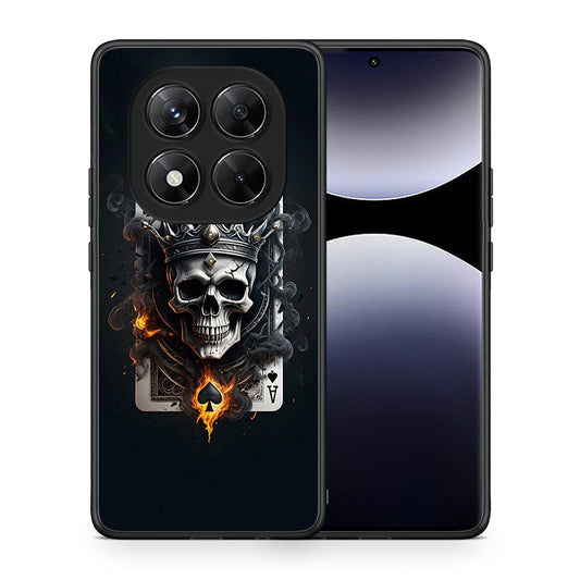 Θήκη Xiaomi Redmi Note 14 Pro 5G / Poco X7 Skull King Ace από τη Smartfits με σχέδιο στο πίσω μέρος και μαύρο περίβλημα | Xiaomi Redmi Note 14 Pro 5G / Poco X7 Skull King Ace case with colorful back and black bezels