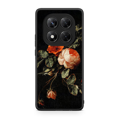 Xiaomi Redmi Note 14 Pro 5G / Poco X7 Vintage Roses θήκη από τη Smartfits με σχέδιο στο πίσω μέρος και μαύρο περίβλημα | Smartphone case with colorful back and black bezels by Smartfits