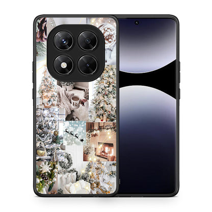 Θήκη Xiaomi Redmi Note 14 Pro 5G / Poco X7 White Christmas από τη Smartfits με σχέδιο στο πίσω μέρος και μαύρο περίβλημα | Xiaomi Redmi Note 14 Pro 5G / Poco X7 White Christmas case with colorful back and black bezels