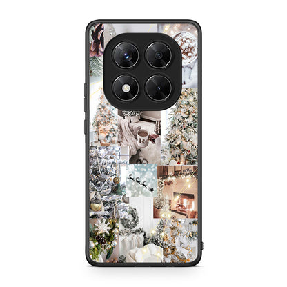 Xiaomi Redmi Note 14 Pro 5G / Poco X7 White Christmas θήκη από τη Smartfits με σχέδιο στο πίσω μέρος και μαύρο περίβλημα | Smartphone case with colorful back and black bezels by Smartfits