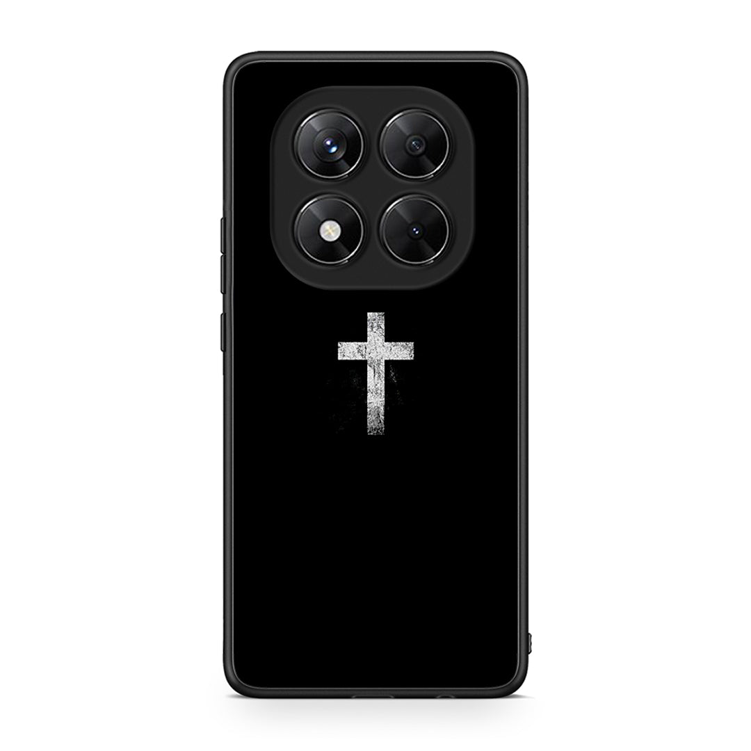 Xiaomi Redmi Note 14 Pro 5G / Poco X7 White Cross θήκη από τη Smartfits με σχέδιο στο πίσω μέρος και μαύρο περίβλημα | Smartphone case with colorful back and black bezels by Smartfits