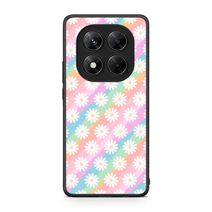 Xiaomi Redmi Note 14 Pro 5G / Poco X7 White Daisies θήκη από τη Smartfits με σχέδιο στο πίσω μέρος και μαύρο περίβλημα | Smartphone case with colorful back and black bezels by Smartfits